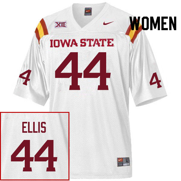 Women #44 Jacob Ellis Iowa State Cyclones College Football Jerseys Stitched Sale-White